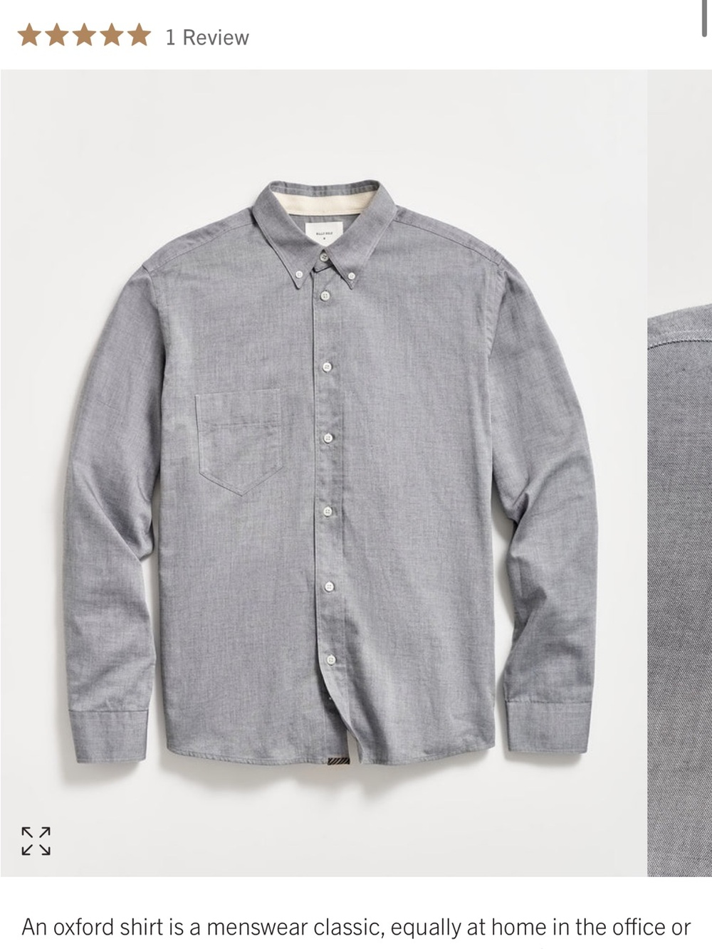 Billy Reid Men's Light Grey Button-Down Oxford Shirt
